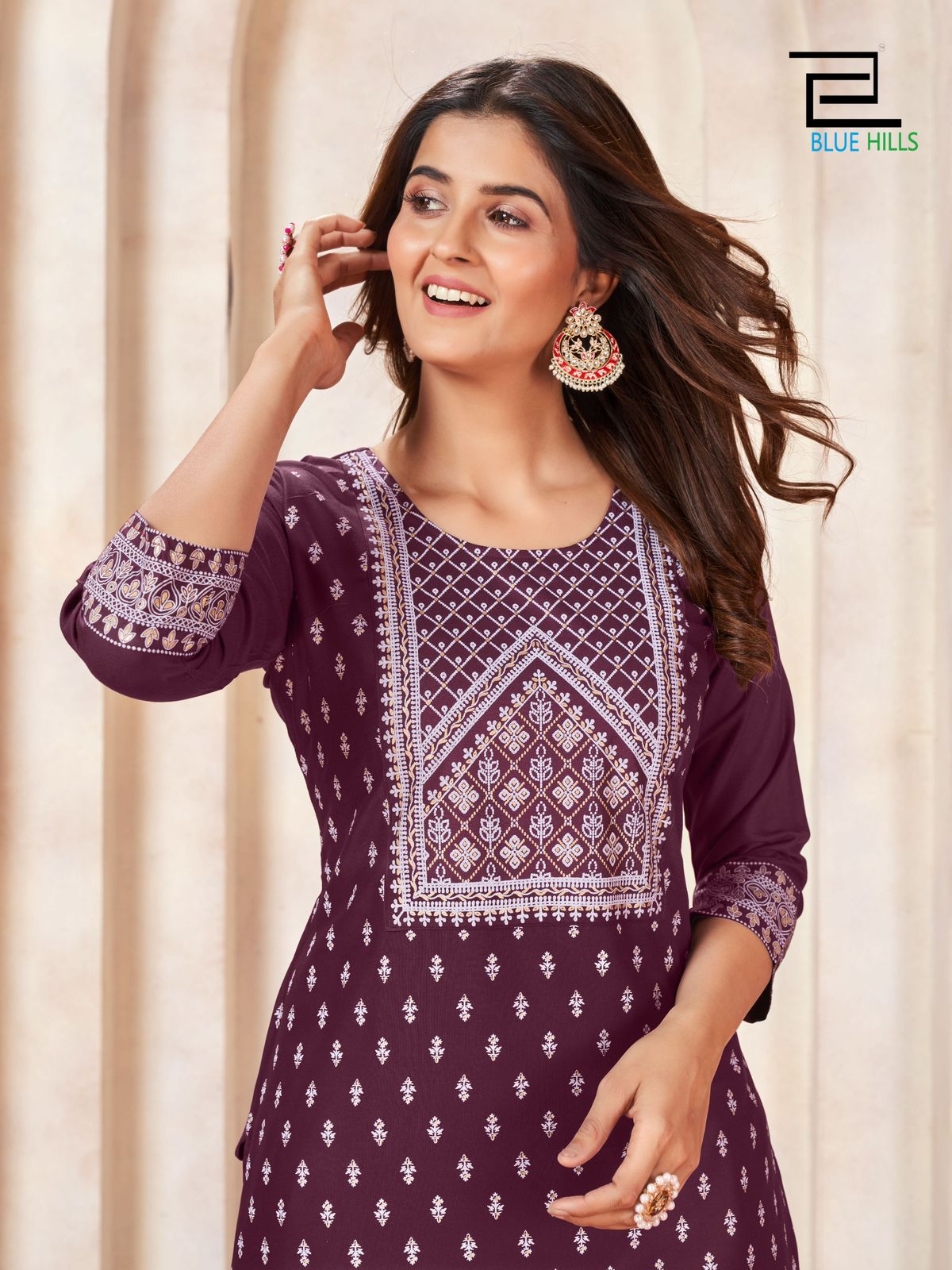 Peacock Vol 3 By Blue Hills Rayon Foil Printed Kurtis Catalog